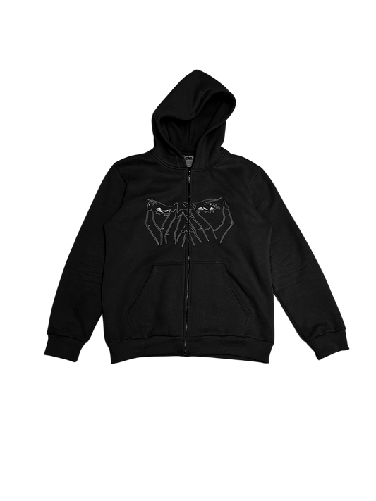 Overthinker Zip Up - Black